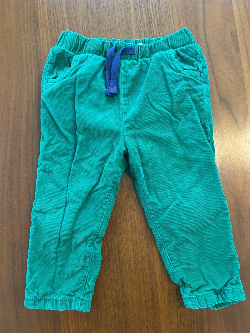 Baby Biden Green Corduroy Lined Pull-On Pants